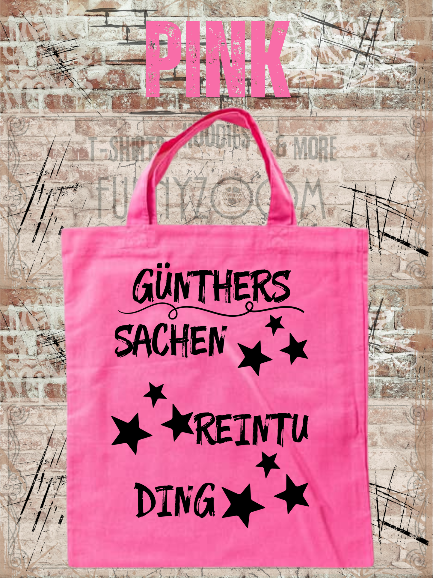 Personalisierbare Baumwolltasche mit Sternen mit Namen 38x42cm - Sachen Rein Tu Ding - Geschenk für alle