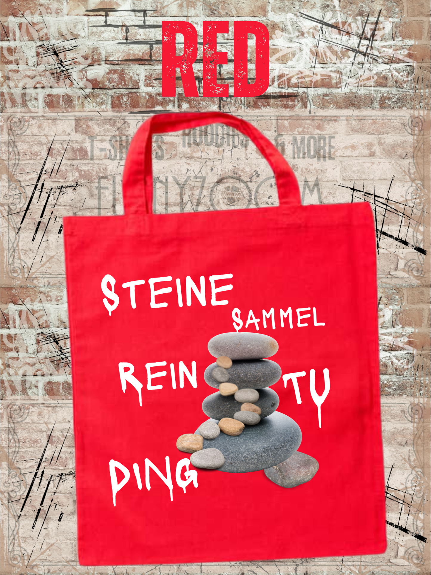 Steine Sammel Rein Tu Ding Stoffbeutel | Lustige Steinesammler Tasche | Baumwollbeutel