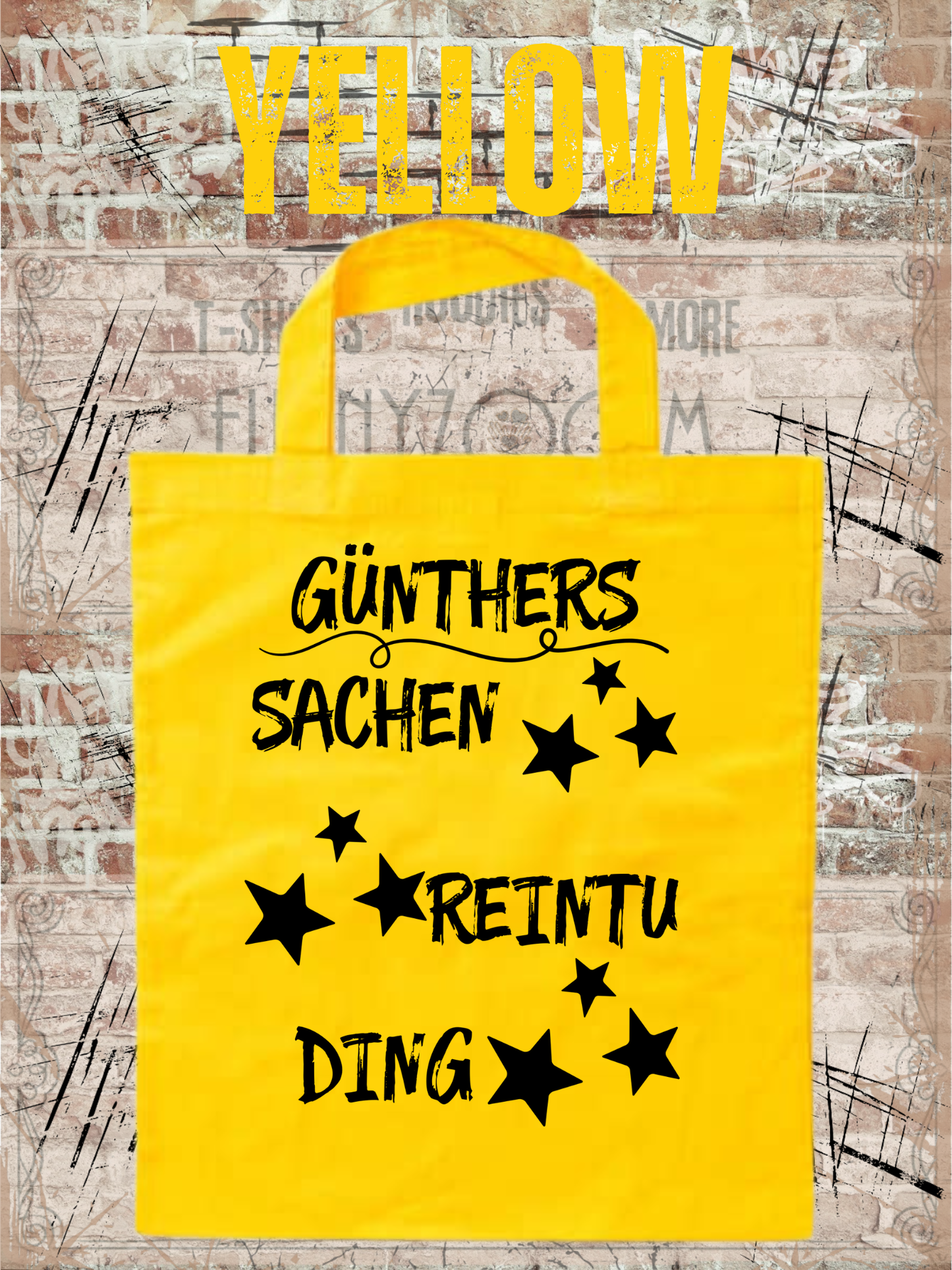 Personalisierbare Baumwolltasche mit Sternen mit Namen 38x42cm - Sachen Rein Tu Ding - Geschenk für alle