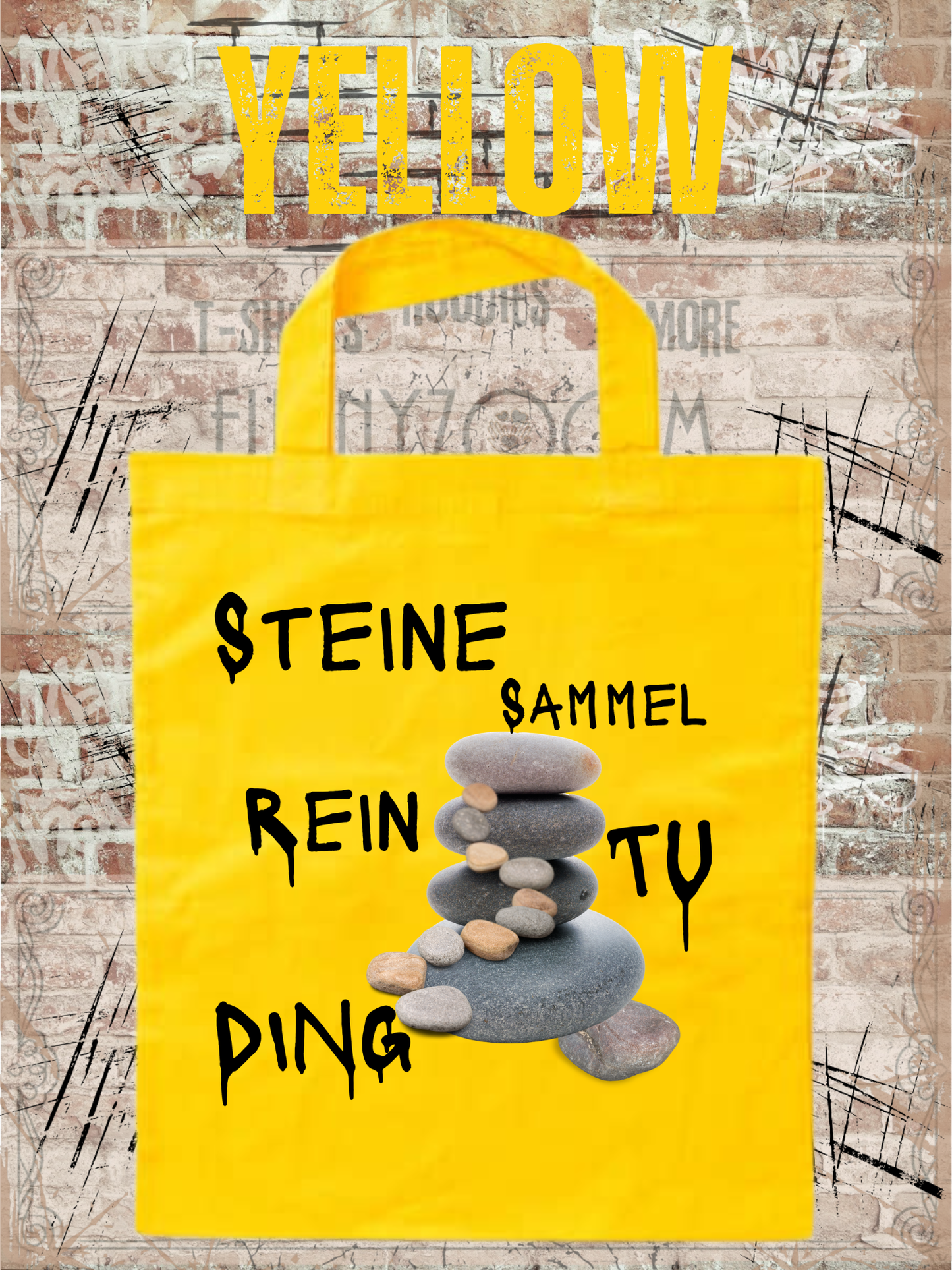 Steine Sammel Rein Tu Ding Stoffbeutel | Lustige Steinesammler Tasche | Baumwollbeutel