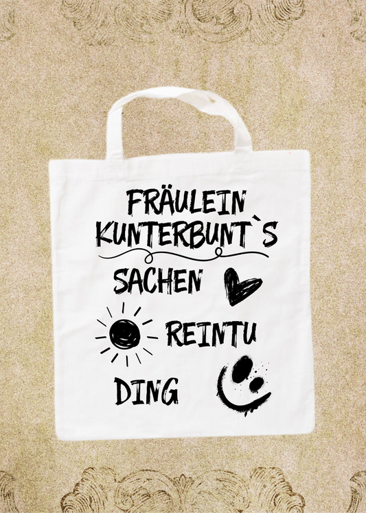 🛍️ Personalisierbare Baumwolltasche mit Namen 38x42cm - Sachen Rein Tu Ding - Geschenk für alle