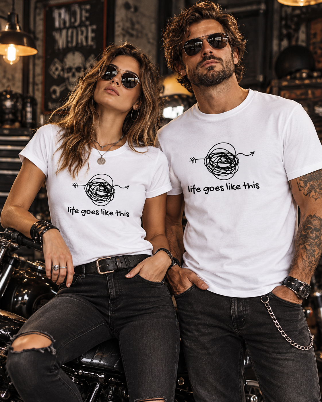 Life Goes Like This – Chaos Statement T-Shirt | FunnyZoom