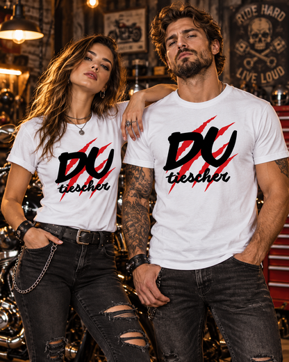 Du Tiescher – Freches Dialekt T-Shirt | Rockiges Statement Shirt | FunnyZoom