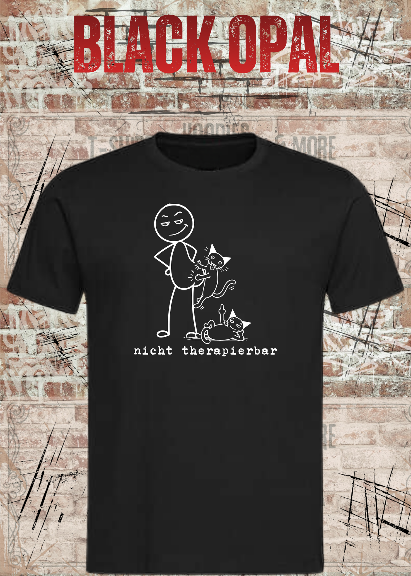 Nicht Therapierbar Katzen Shirt – Lustiges Unisex Humor T-Shirt