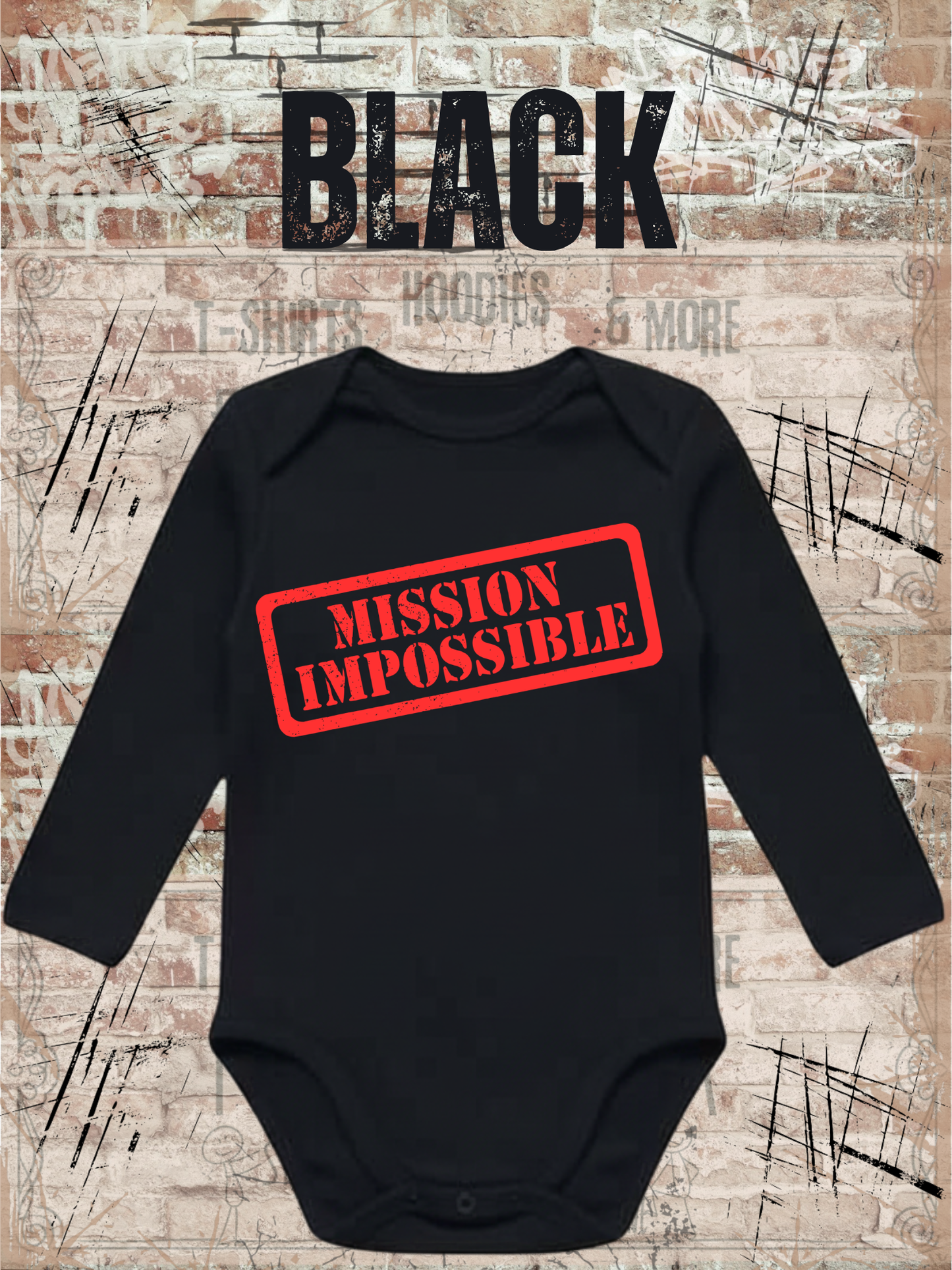 Baby Body Langarm Mission Impossible | Bio-Baumwolle Strampler