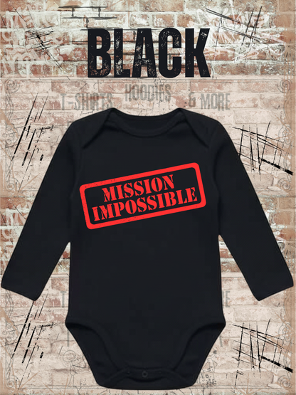 Baby Body Langarm Mission Impossible | Lustiger Agenten Babybody | Geschenk zur Geburt