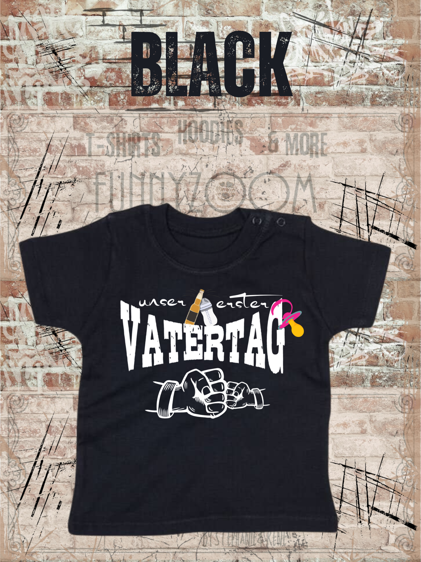 Baby Maedchen T-Shirt Unser erster Vatertag Suesse Geschenkidee Papa Witziges Baby Shirt