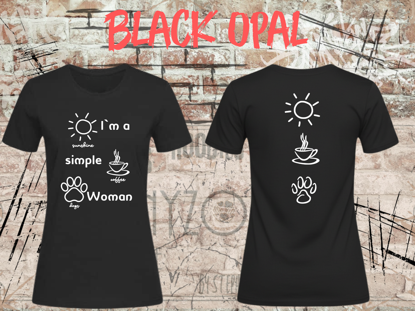T-Shirt I'm a simple Woman Sunshine Coffee and Dogs Lustige Sprüche Geschenkidee Freizeit viele Farben