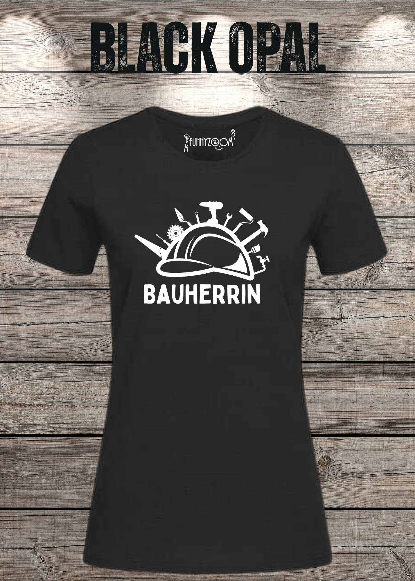 Damen T-Shirt Bauherrin Geschenkidee für Hausbesitzerin Witziges T-Shirt mit Spruch Lustiges Freizeit T-Shirt Haus bauen