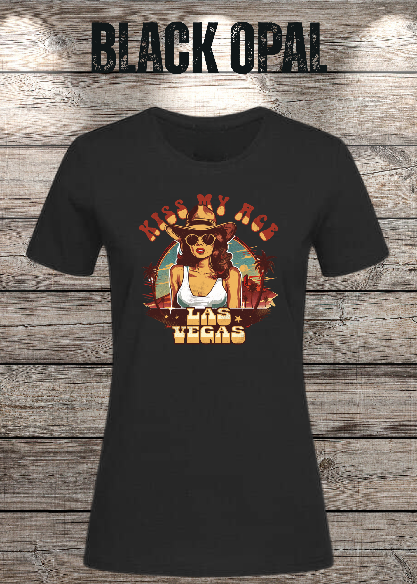 Kiss my Ace - Las Vegas Damen T-Shirt mit Spruch