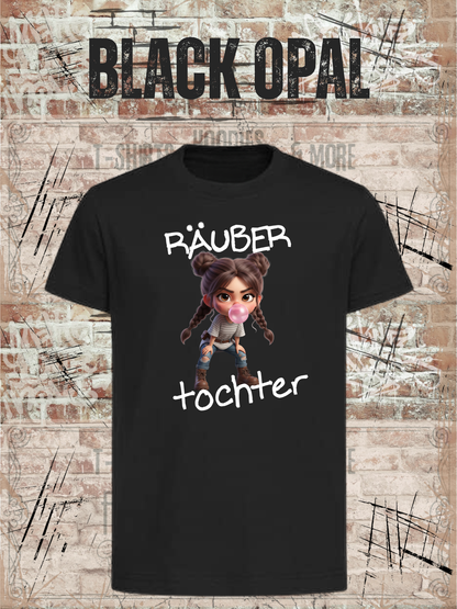 Kinder-T-Shirt „Räuber Tochter“ in Black Opal.