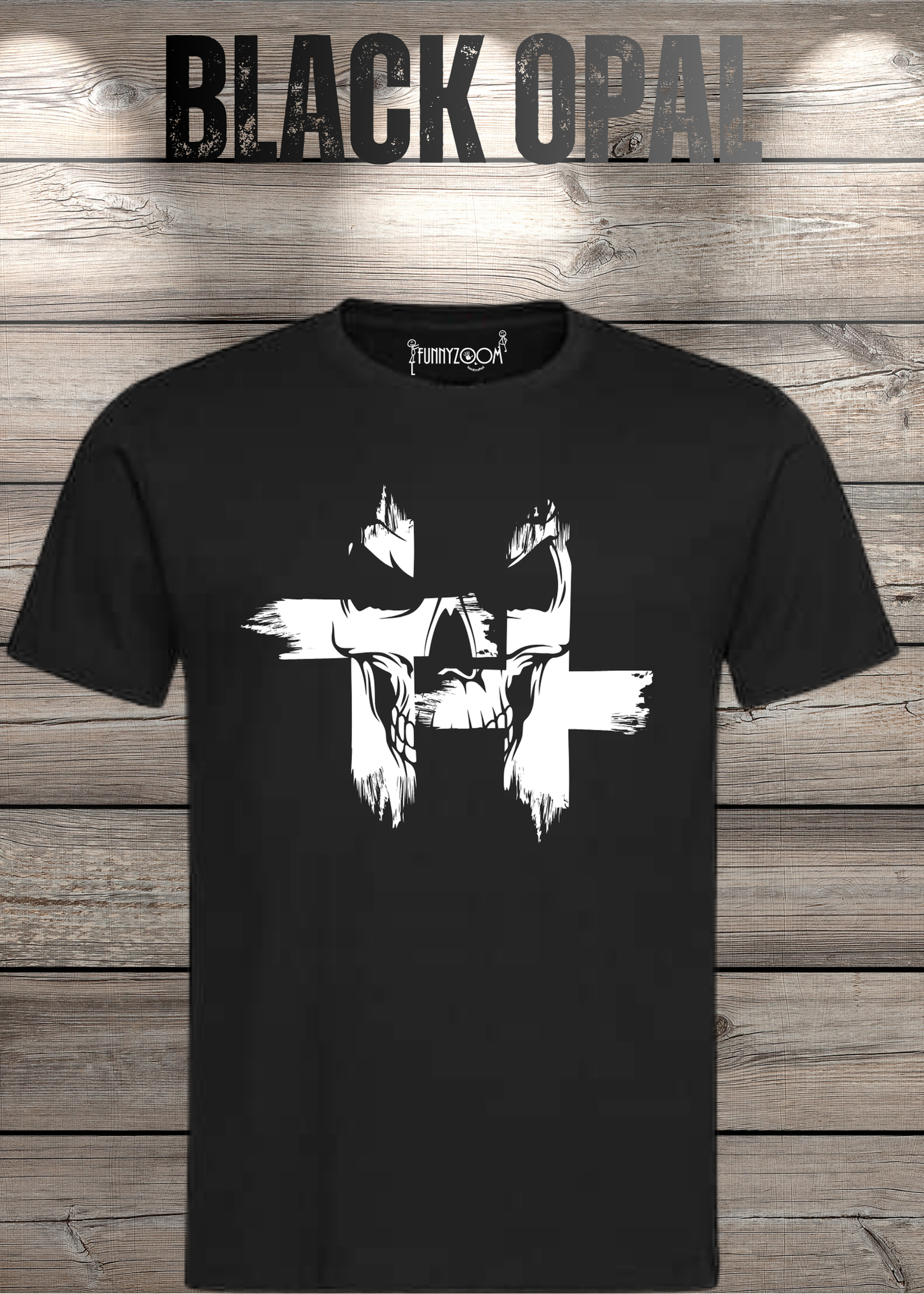 T-Shirt Kreuz Skull Totenkopf - Gothic Geschenkidee Rock Metal Style