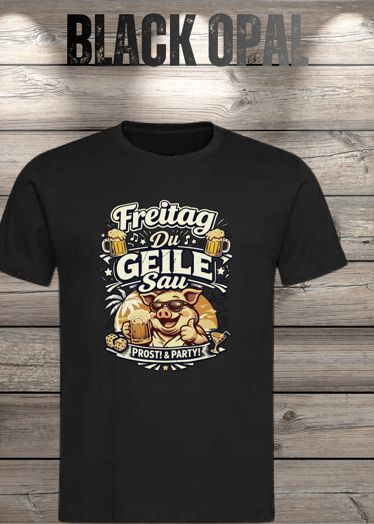 Freitag T-Shirt -Lustiger Spruch für Wochenende & Party / Wochenende in Black Opal.