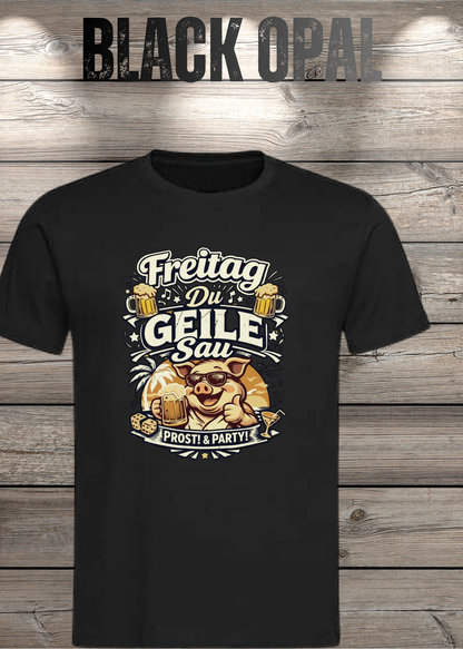 Freitag T-Shirt -Lustiger Spruch für Wochenende & Party / Wochenende in Black Opal.