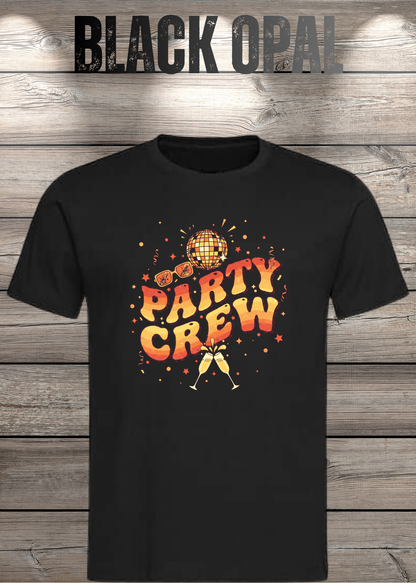 Unisex-T-Shirt „Party Crew“ in Black Opal.