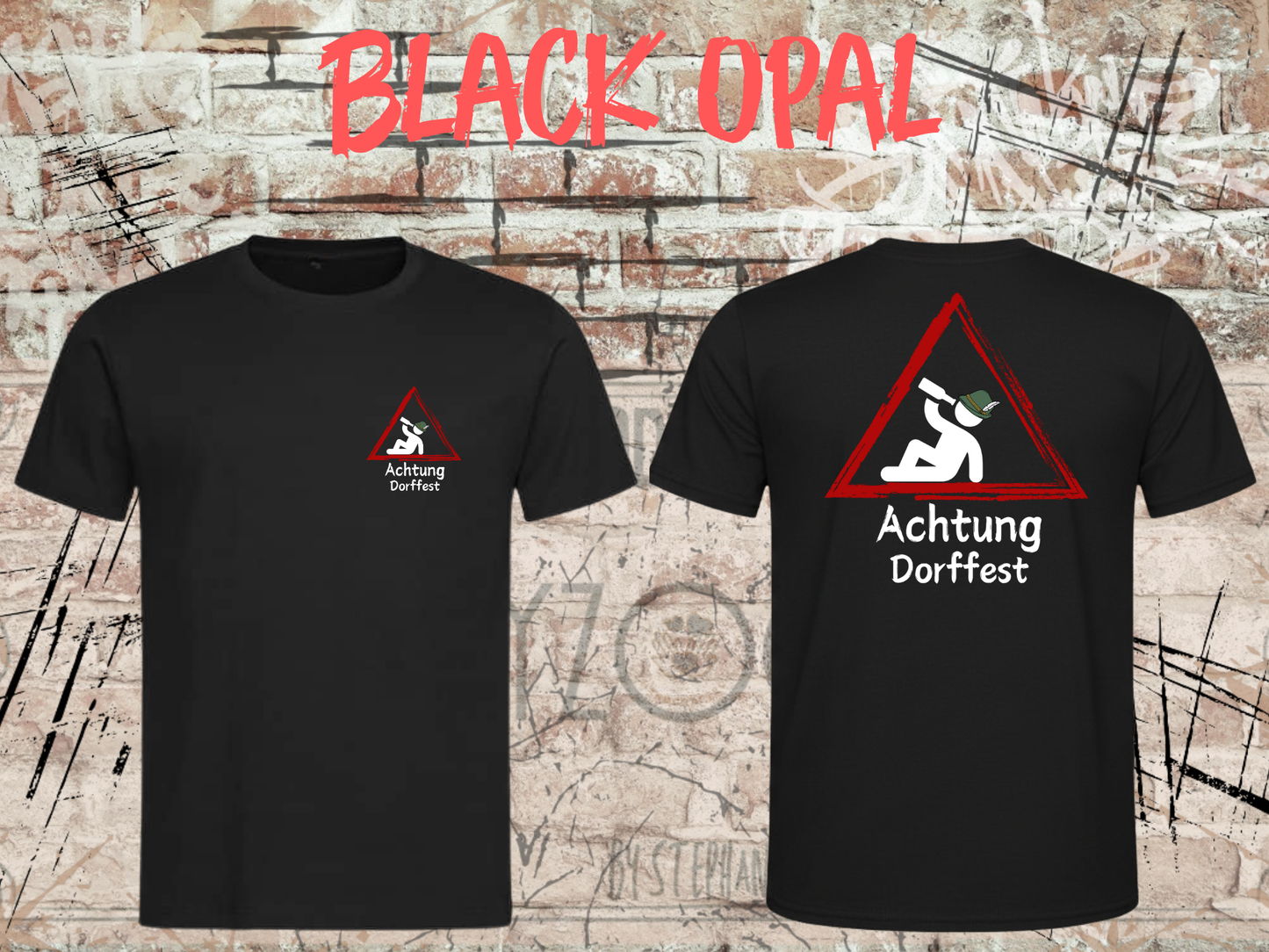 T-Shirt Achtung Dorffest! Kirwa Dorffest Geschenkidee Witziges T-Shirt mit Spruch Lustiges Unisex T-Shirt