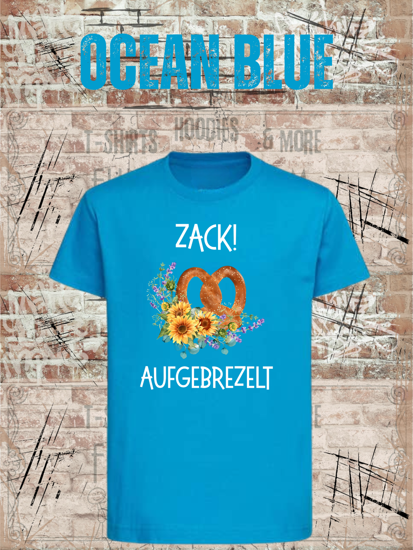 Mädchen T-Shirt „Zack! Aufgebrezelt“ | Lustiges Brezel Shirt mit Blumen