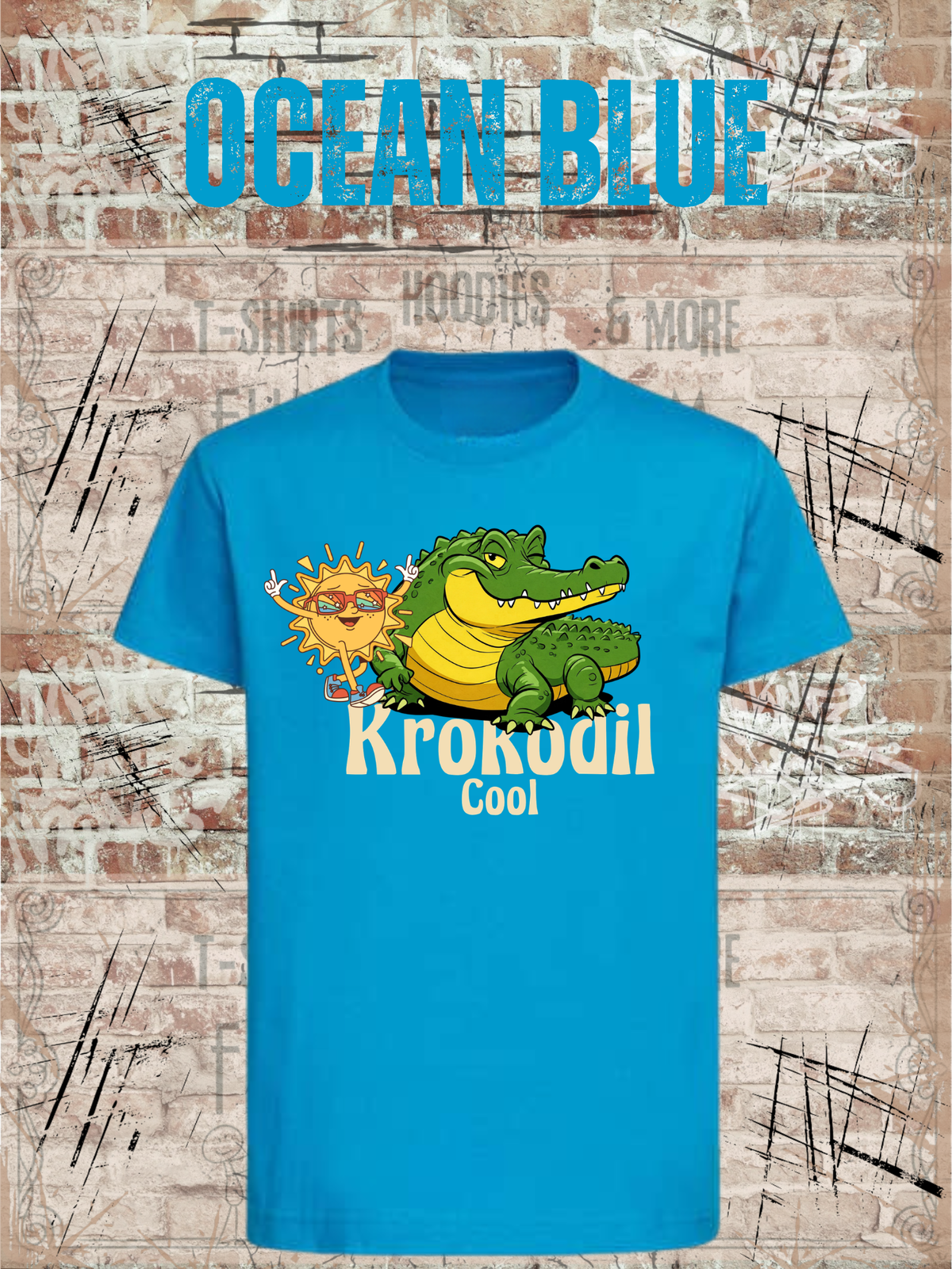 Krokodil Cool – Kinder T-Shirt für Jungen & Mädchen