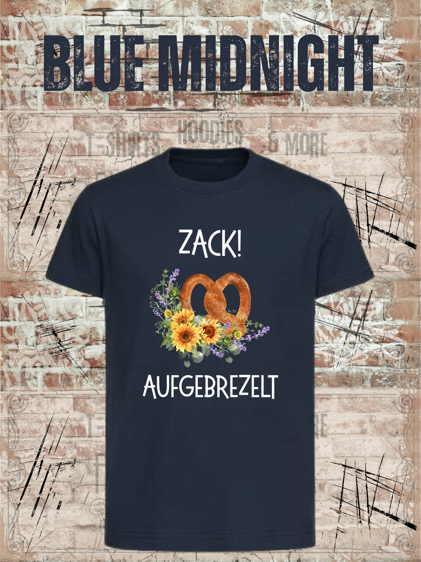 Mädchen T-Shirt „Zack! Aufgebrezelt“ | Lustiges Brezel Shirt mit Blumen