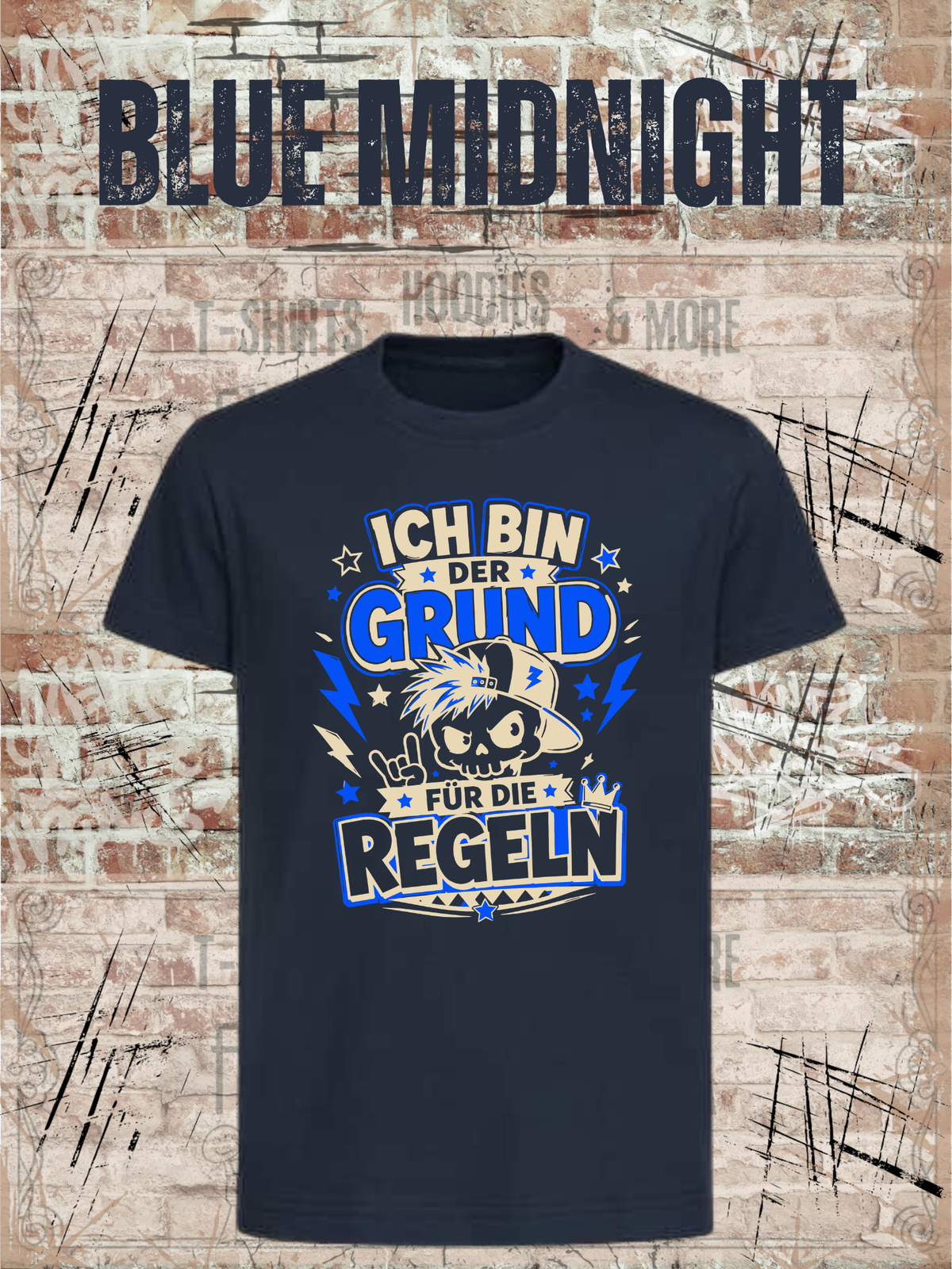 Ich bin der Grund für die Regeln – Jungen T-Shirt in Blue Midnight.