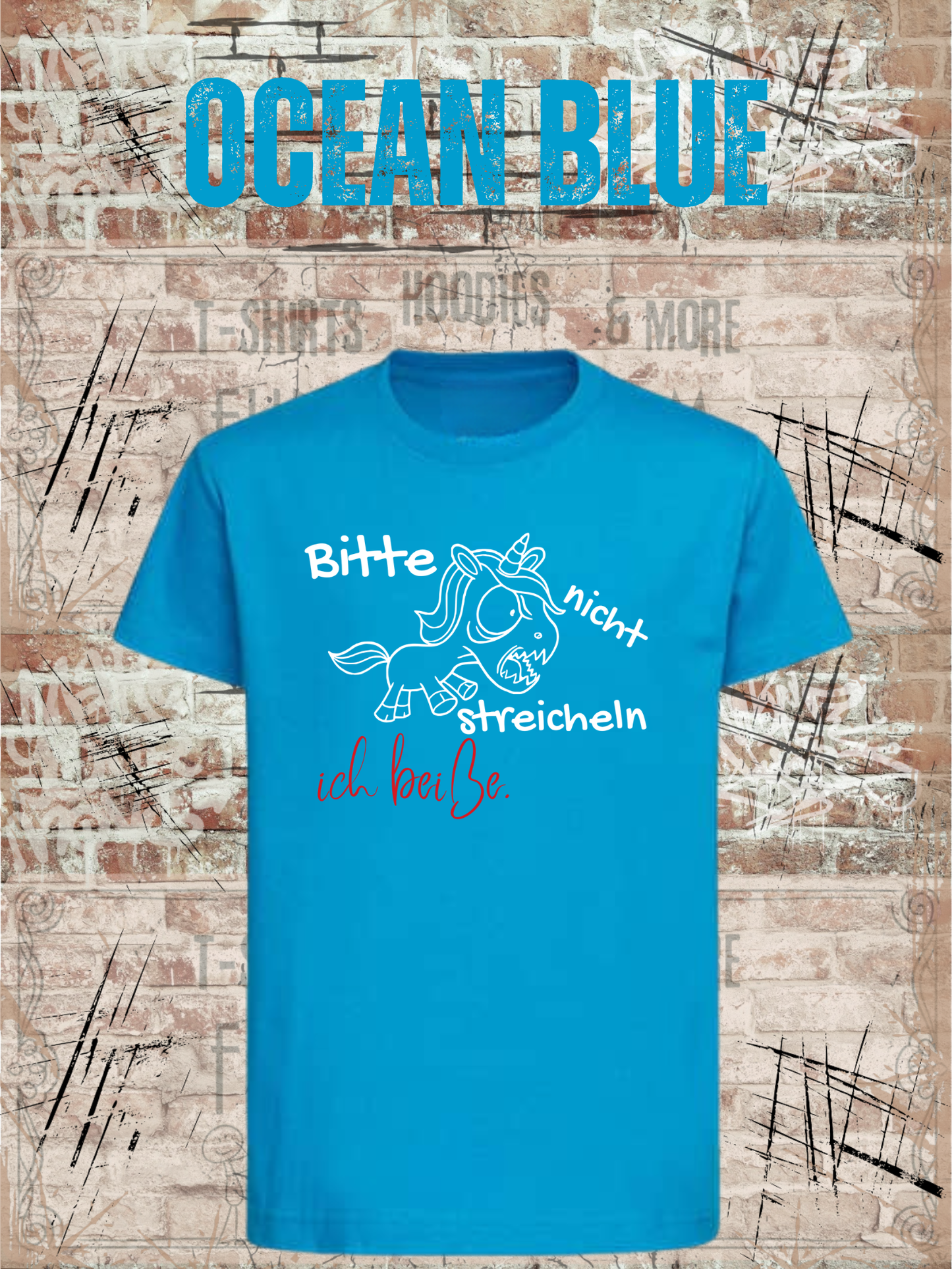 Kinder T-Shirt Einhorn bitte nicht streicheln, ich beiße Witziges Kids T-Shirt Geschenkidee