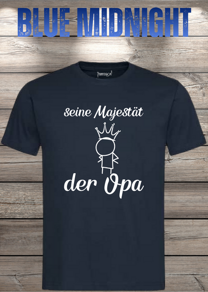 Herren T-Shirt Seine Majestät der Opa in Blue Midnight.