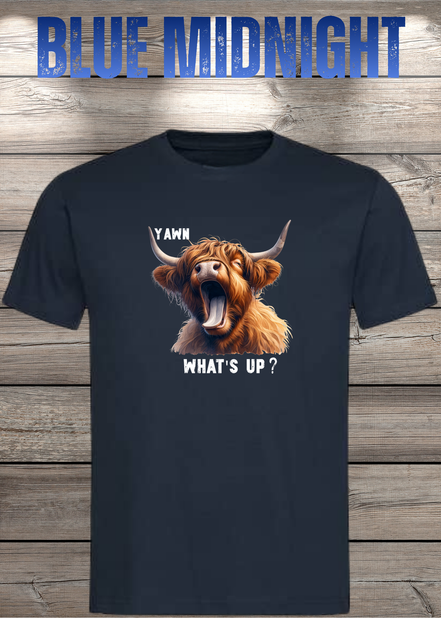 Highland Kuh T-Shirt Yawn, what's up? - Für Professionelle Faulpelze