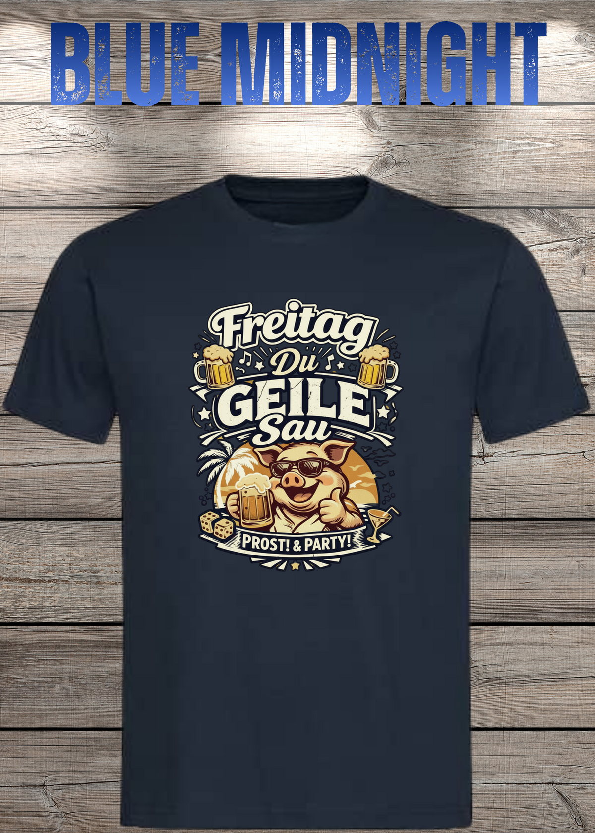 Freitag T-Shirt -Lustiger Spruch für Wochenende & Party / Wochenende in Blue Midnight.