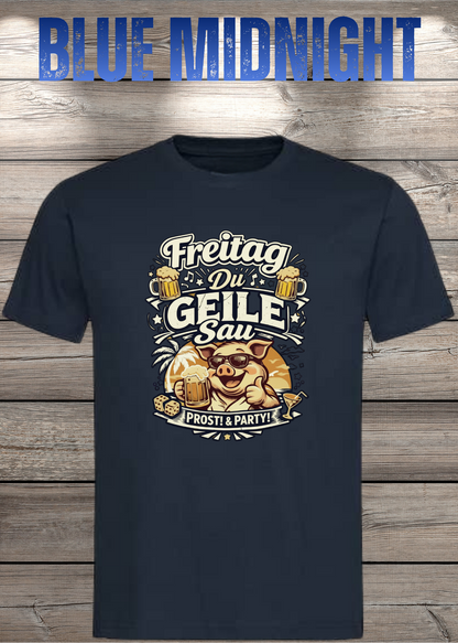 Freitag T-Shirt -Lustiger Spruch für Wochenende & Party / Wochenende in Blue Midnight.