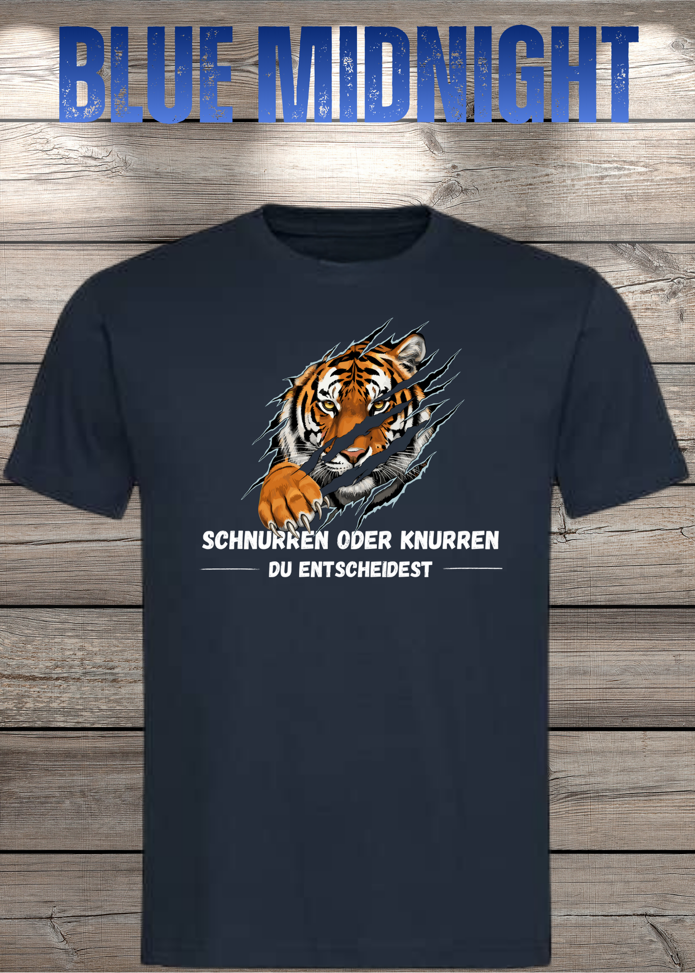 Tiger T-Shirt Unisex - Schnurren oder Knurren Du Entscheidest - Lustiges Raubtier-Shirt
