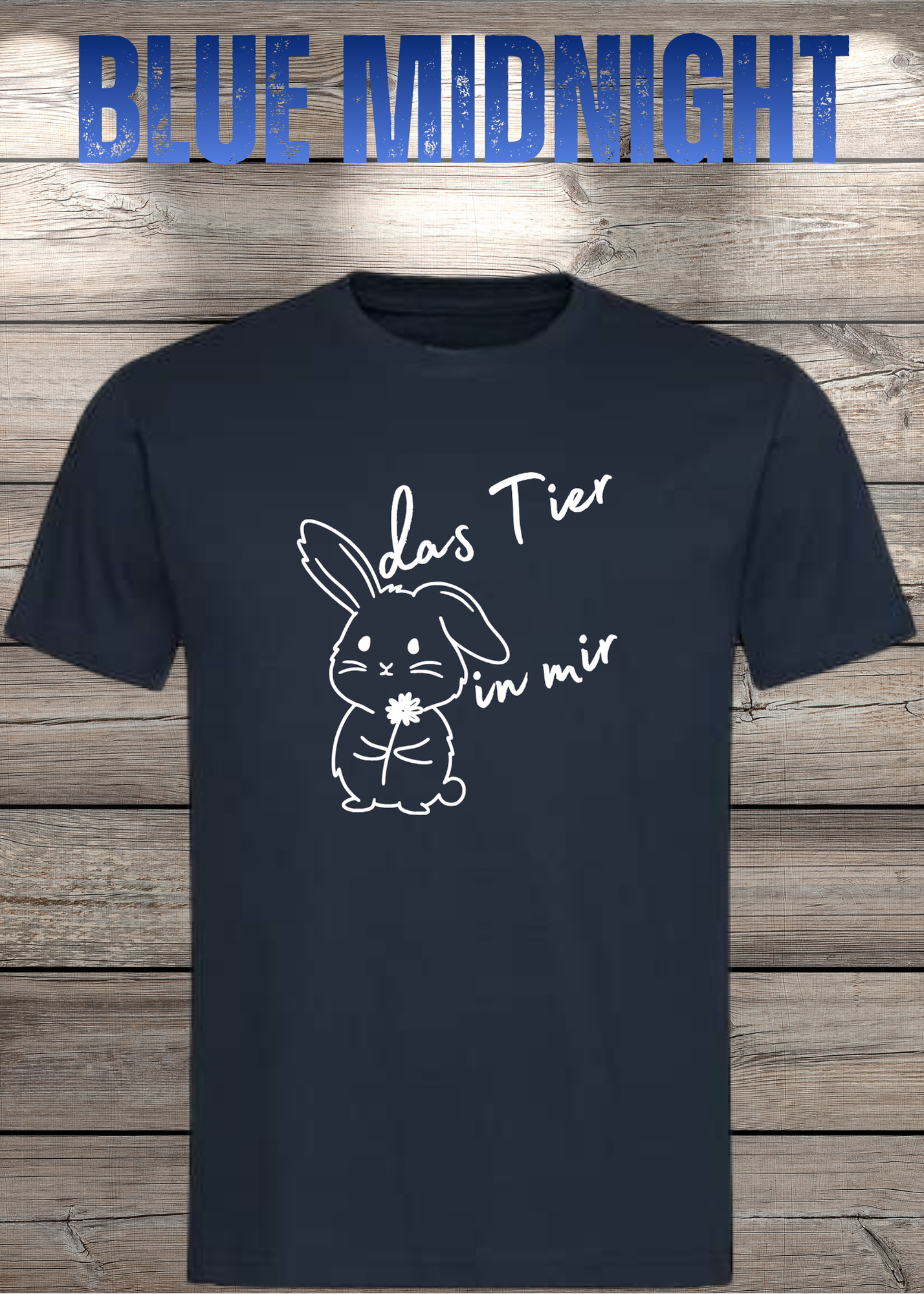 T-Shirt 'Das Tier in mir' - Witziges Spruch-Shirt mit süßem Hasen-Motiv