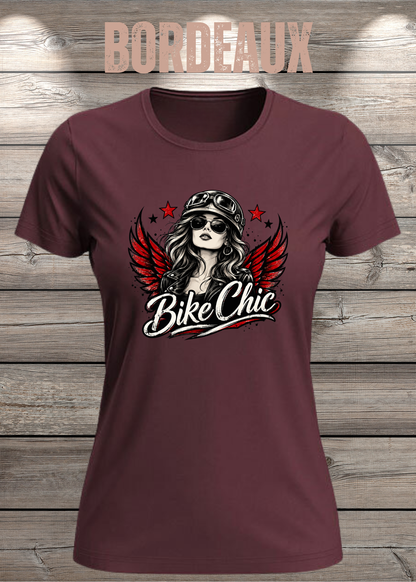 Bike Chic – Damen Biker T-Shirt | Rockiges Motorrad Shirt