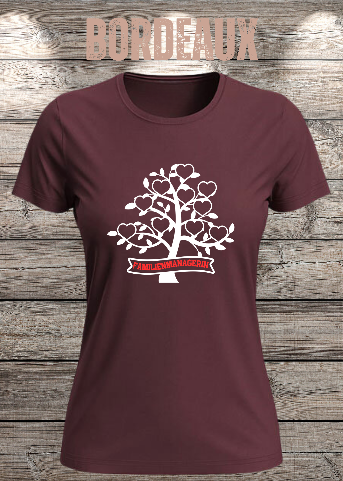 Familienmanagerin T-Shirt Damen – Herzbaum | Geschenk für Mama