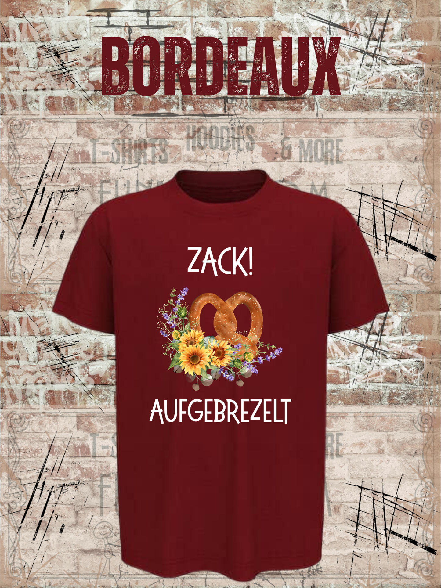 Mädchen T-Shirt „Zack! Aufgebrezelt“ | Lustiges Brezel Shirt mit Blumen