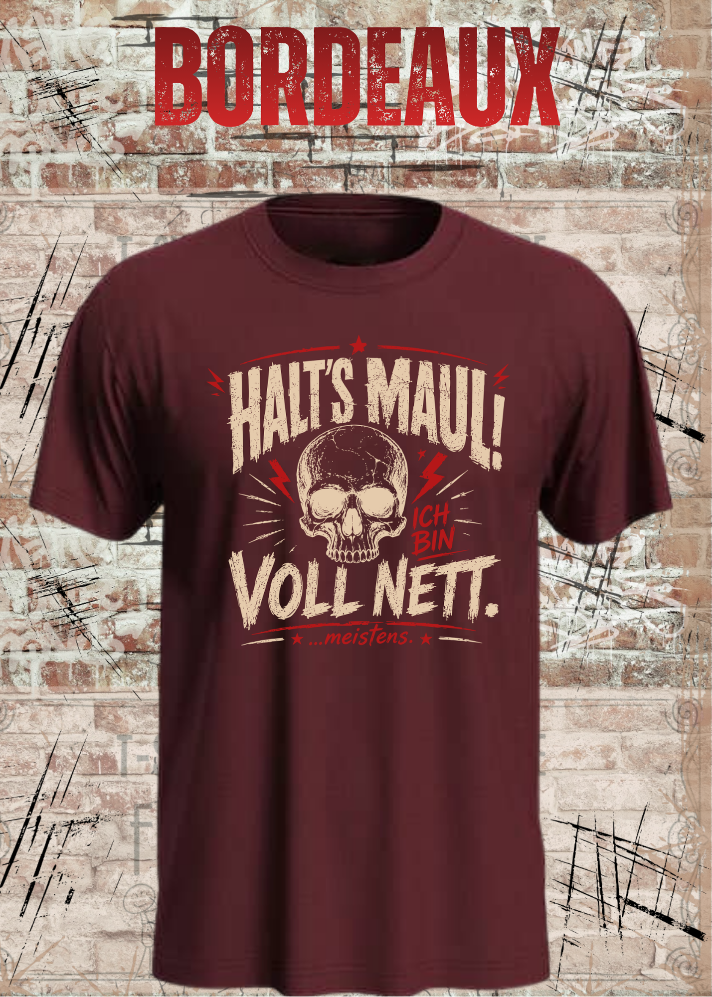 Halt's Maul! Ich bin voll nett... meistens. – Lustiges Vintage Unisex T-Shirt