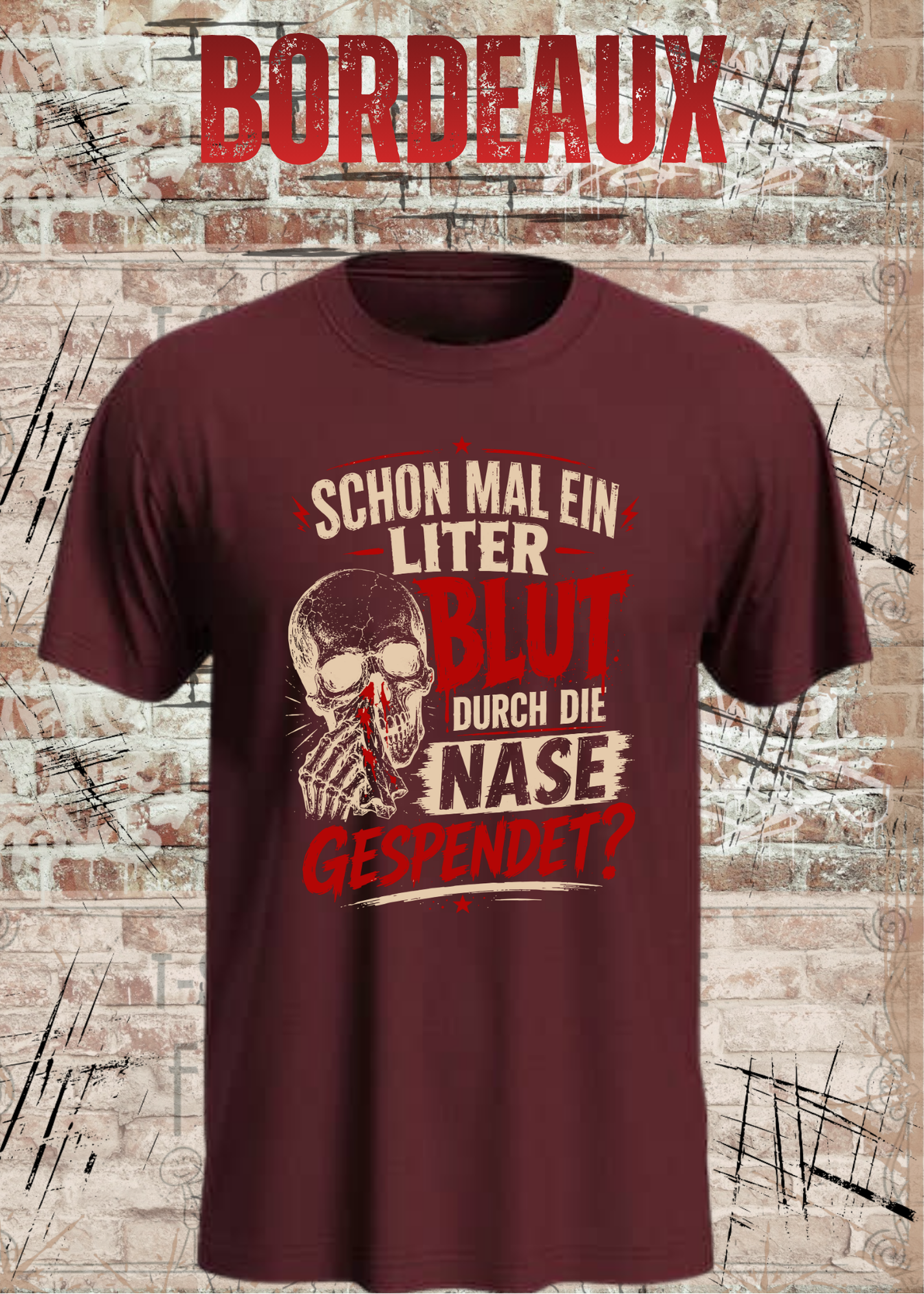 Schon mal ein Liter Blut durch die Nase gespendet? – Lustiges Vintage Unisex T-Shirt