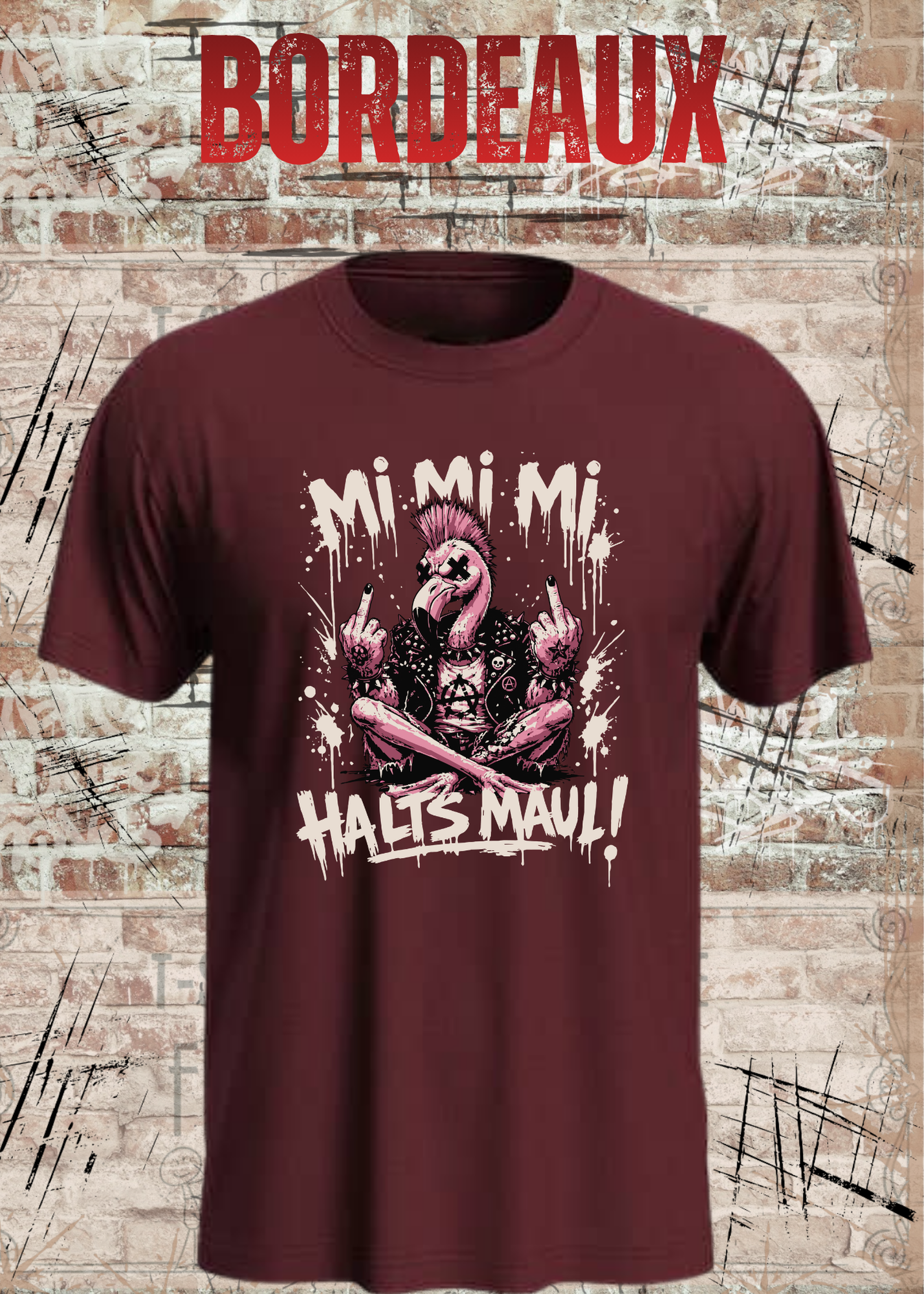 Mi Mi Mi Halt’s Maul Flamingo T-Shirt – Freches Punk Statement Shirt