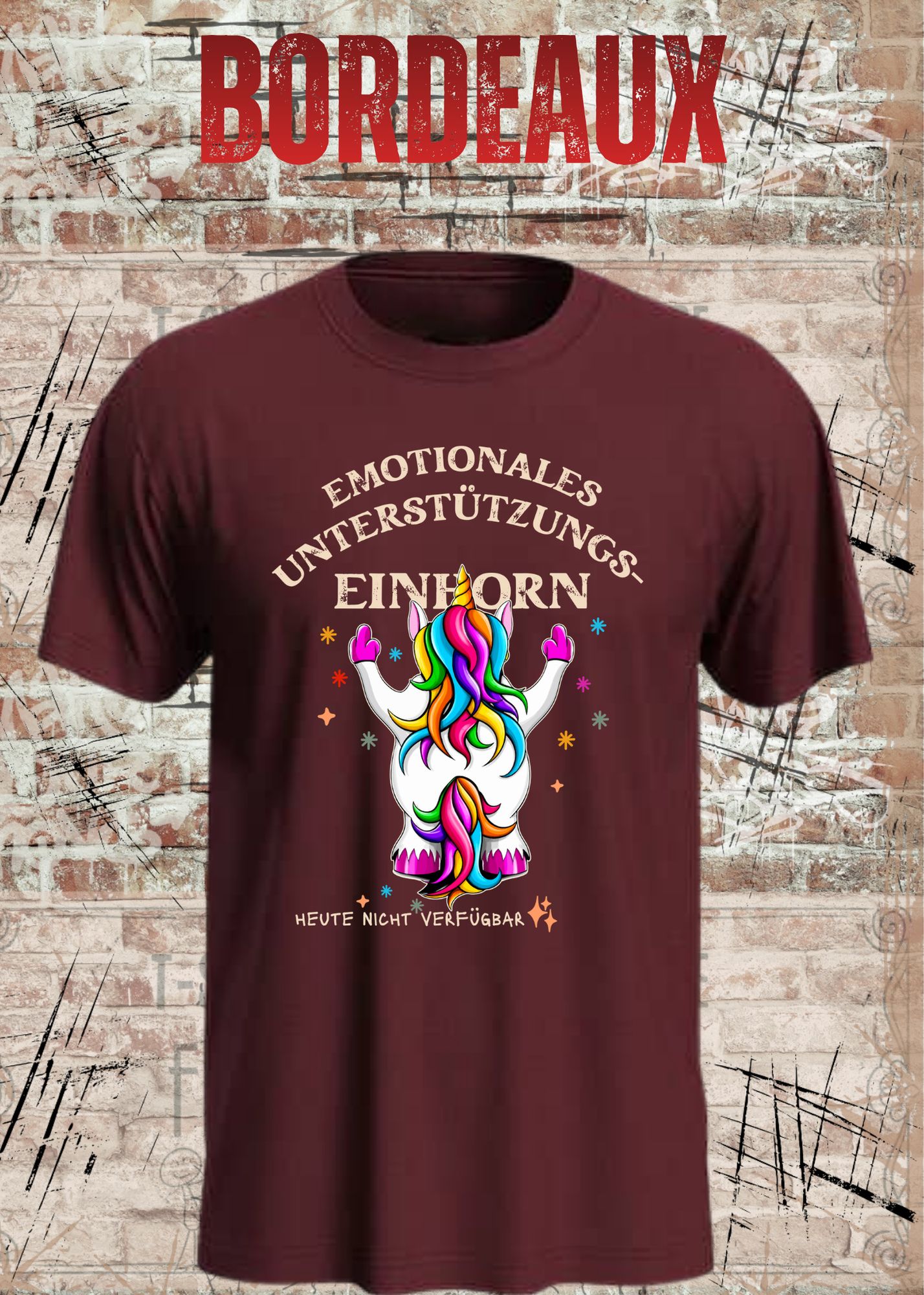 Emotionales Unterstützungs-Einhorn T-Shirt – Lustiges Unicorn Shirt Damen Herren