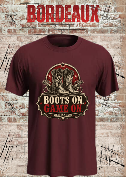 Boots On – Game On | Western Soul Unisex T-Shirt