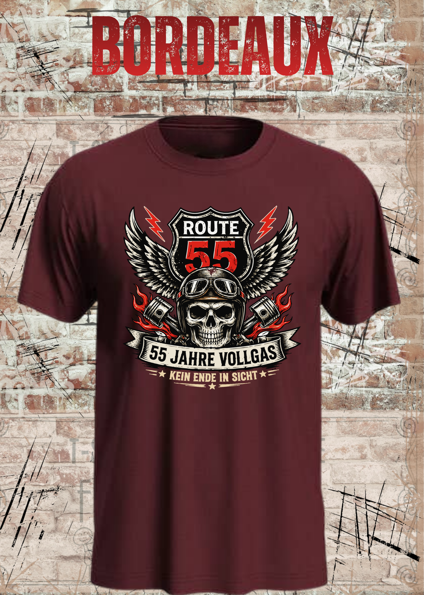 55 Jahre Vollgas T-Shirt – Route 55 | Lustiges 55. Geburtstag Geschenk für Männer