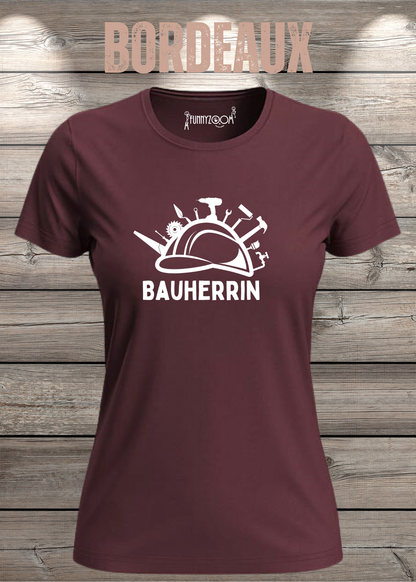 Bauherrin Damen T-Shirt in Bordeaux.