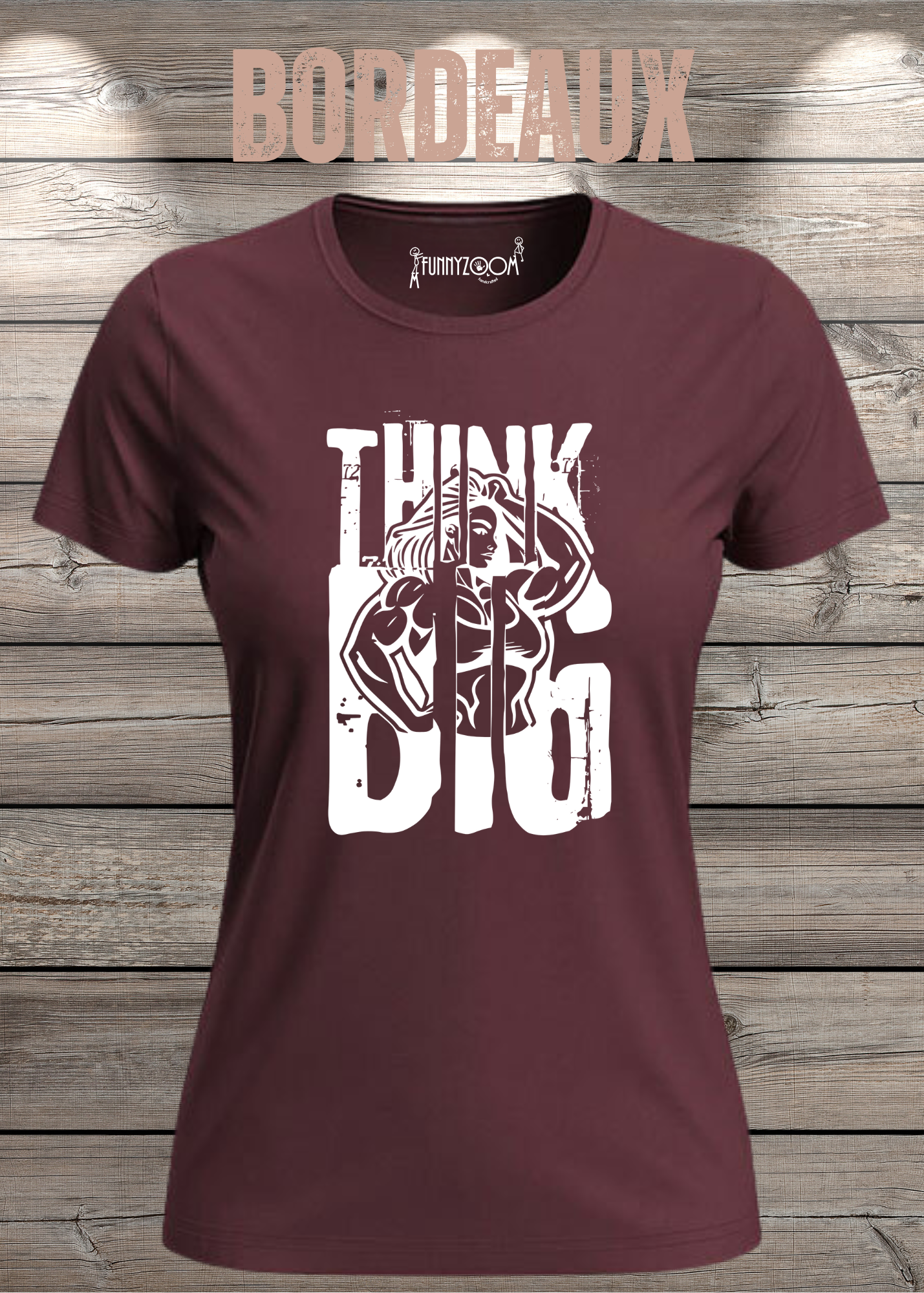 Damen T-Shirt Think Big Motivations-Shirt mit Spruch | Bodybuilder Geschenkidee