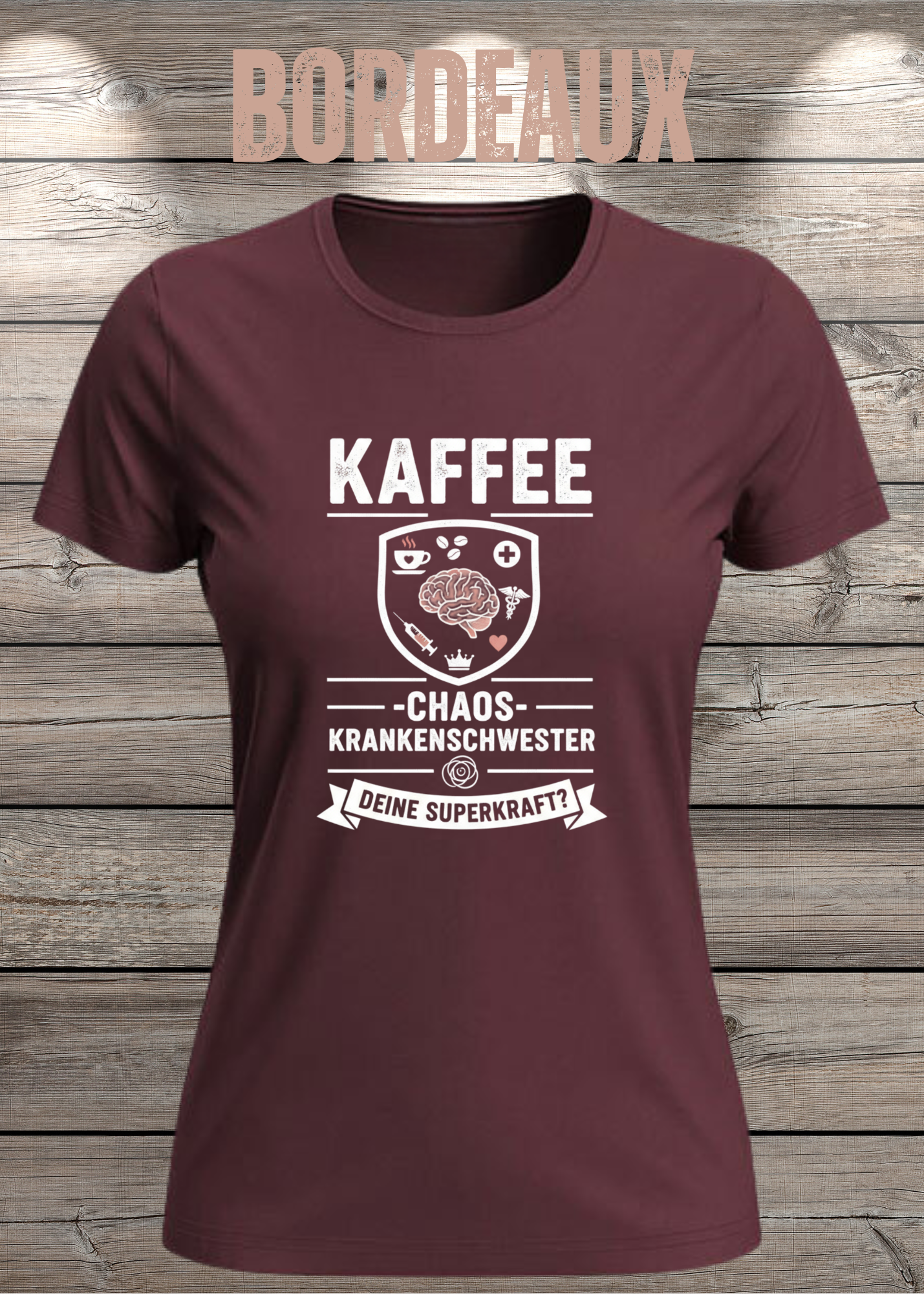 Krankenschwester T-Shirt - Kaffee Chaos Superkraft - Lustiges Geschenk