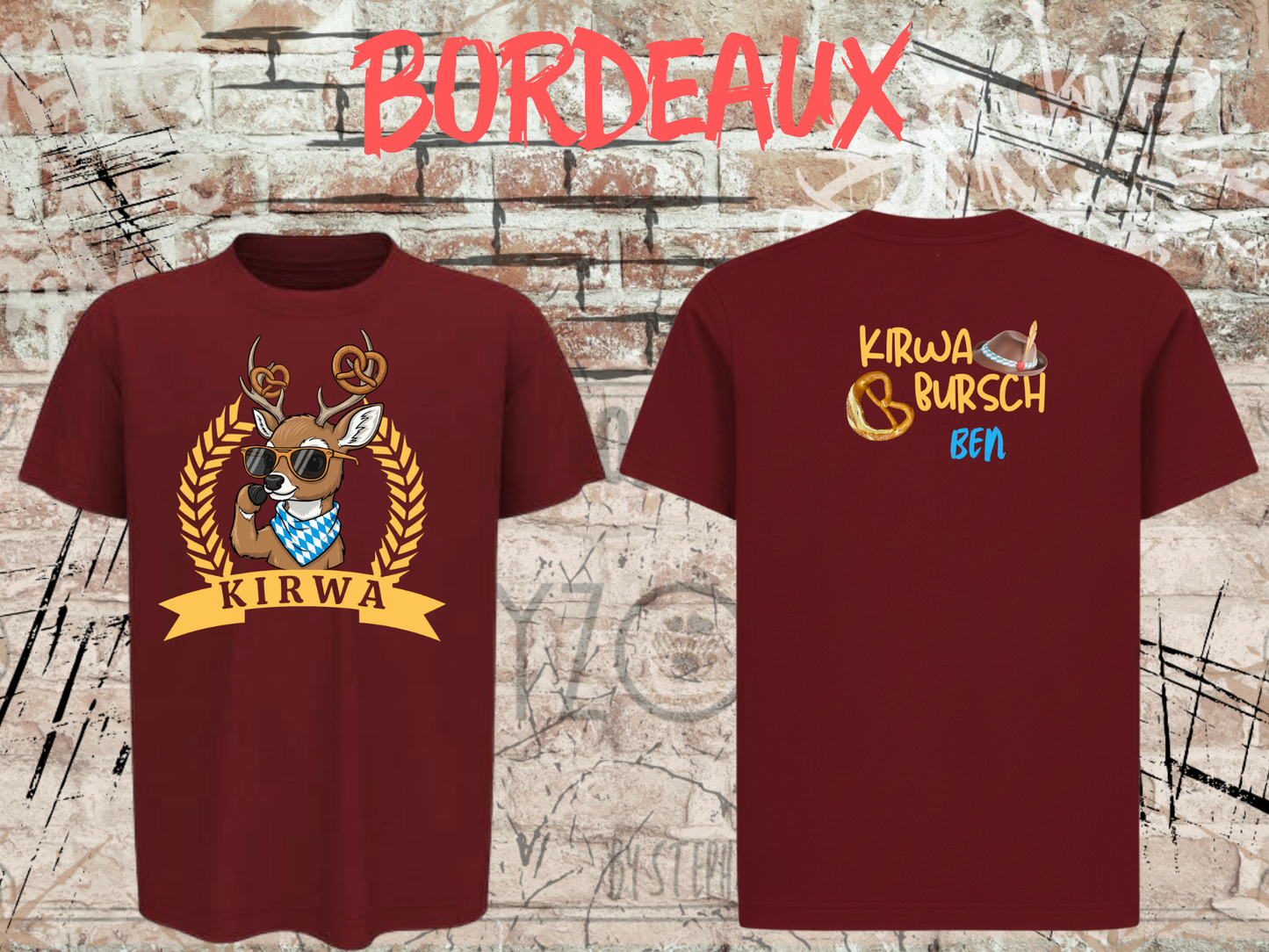 Jungen T-Shirt Kirwa Bursch Bayerisches Volksfest Shirt – Personalisierbar mit Vornamen