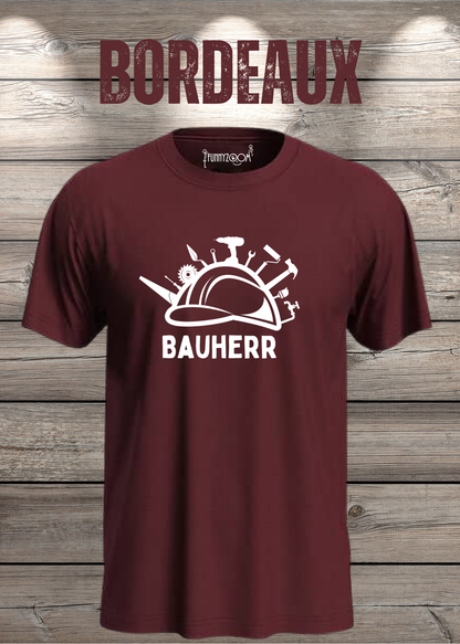Bauherr T-Shirt Herren in Bordeaux.