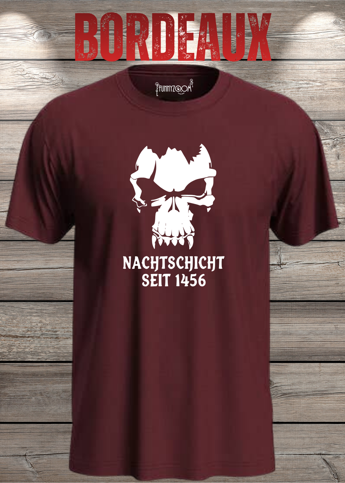 Gothic T-Shirt Skull Totenkopf Vampir Nachtschicht seit 1456 – Unisex Geschenkidee