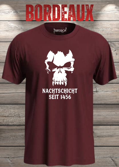 Gothic T-Shirt Skull Totenkopf Vampir Nachtschicht seit 1456 in Bordeaux.