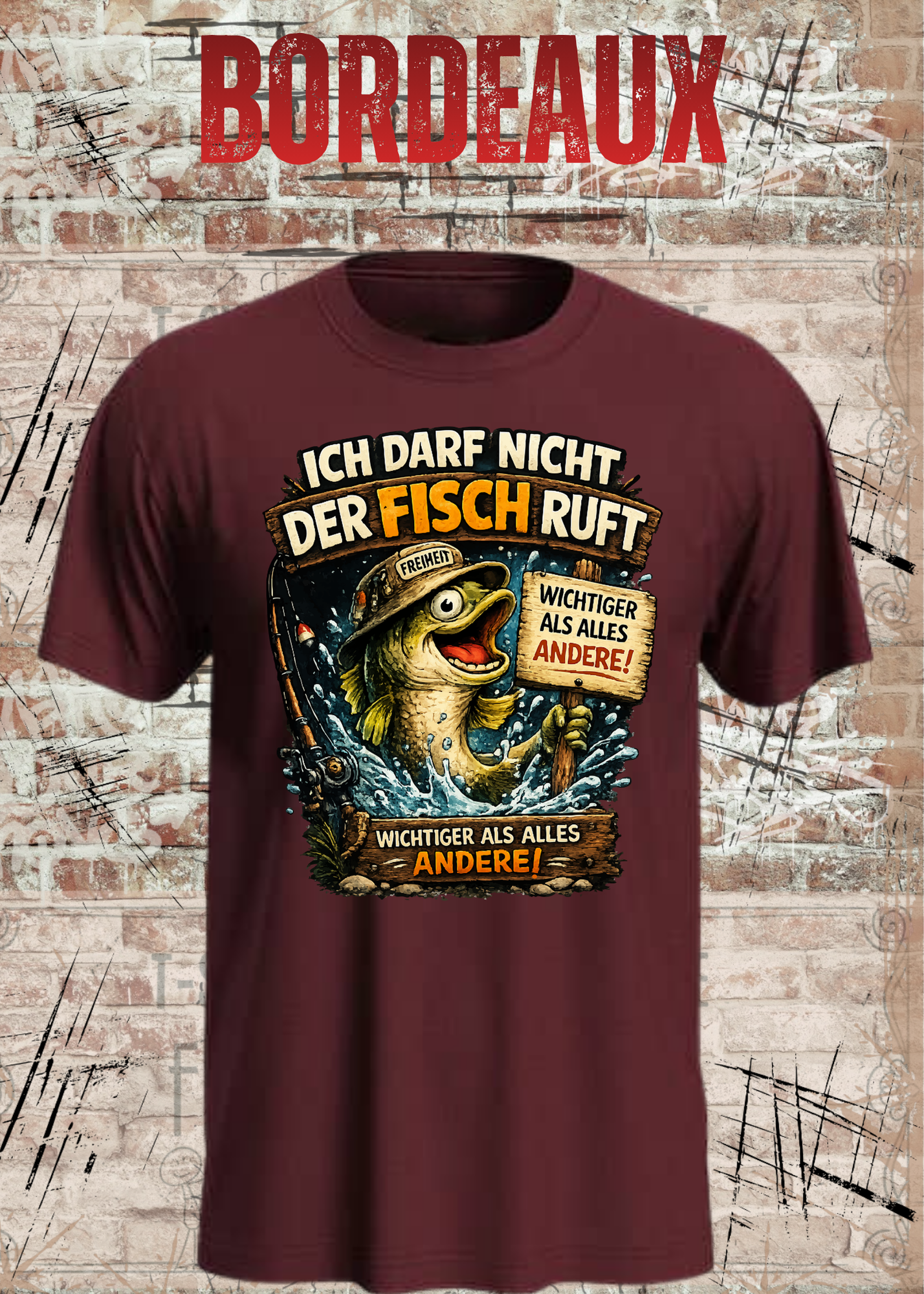 Unisex Angler T-Shirt – Ich darf nicht, der Fisch ruft | Lustiges Angel Shirt Geschenk