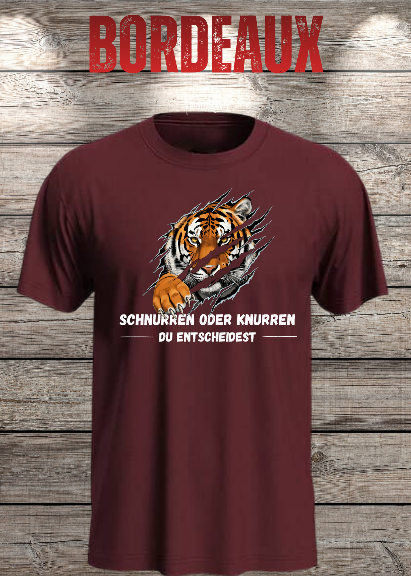 Tiger T-Shirt Unisex - Schnurren oder Knurren Du Entscheidest - Lustiges Raubtier-Shirt