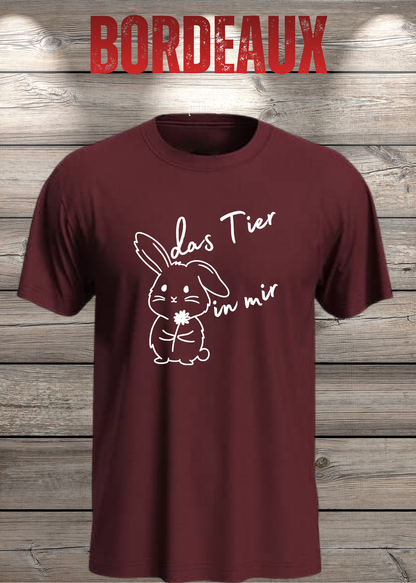 T-Shirt 'Das Tier in mir' - Witziges Spruch-Shirt mit süßem Hasen-Motiv